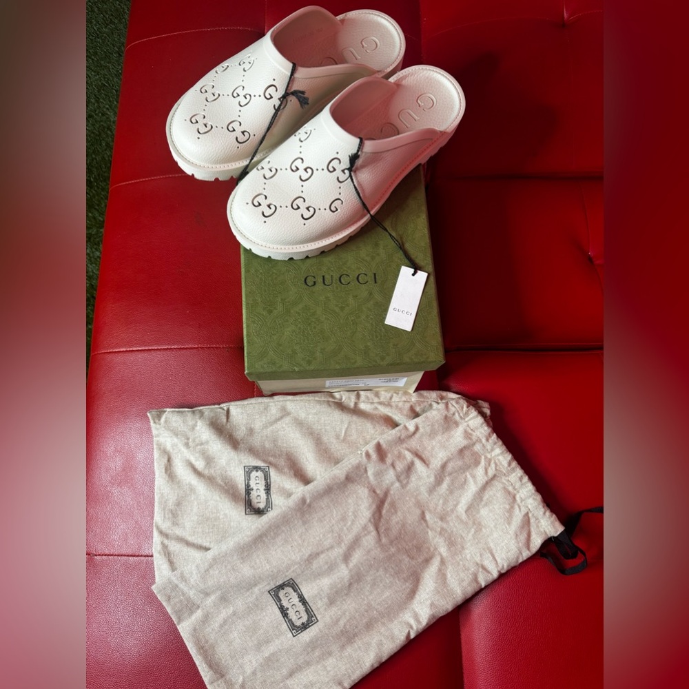 Gucci Men’s Ella Embossed GG Trek Slide